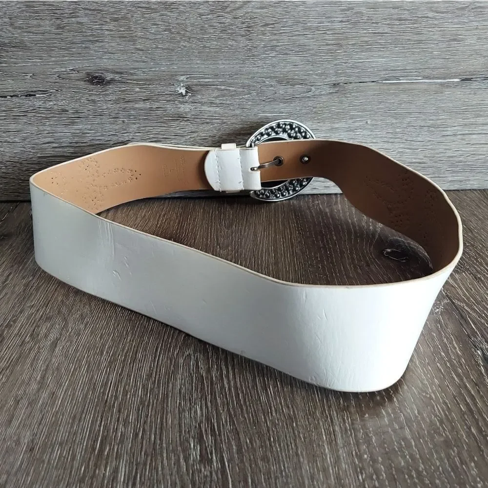 White Embellished Women's Belt Large